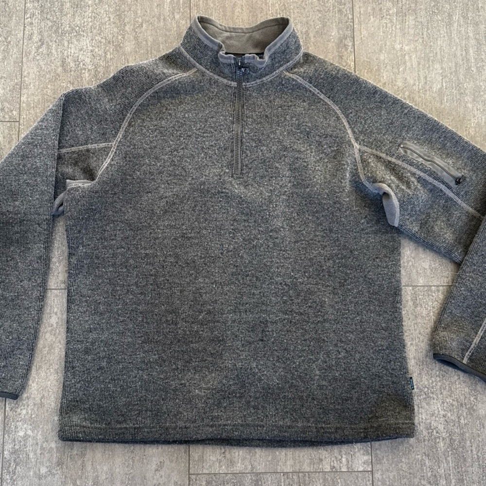 Kuhl Men's Gray Quarter-Zip Pullover Fleece Sweater